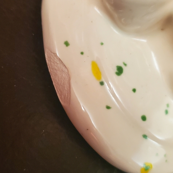 Vintage Off White Haeger Pottery Vase Dove Love Birds Fluted MCM Speckled 1975 - Picture 8 of 8